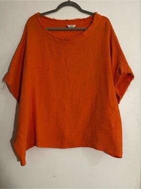 Before You Gauze Women’s Top in Bright Orange